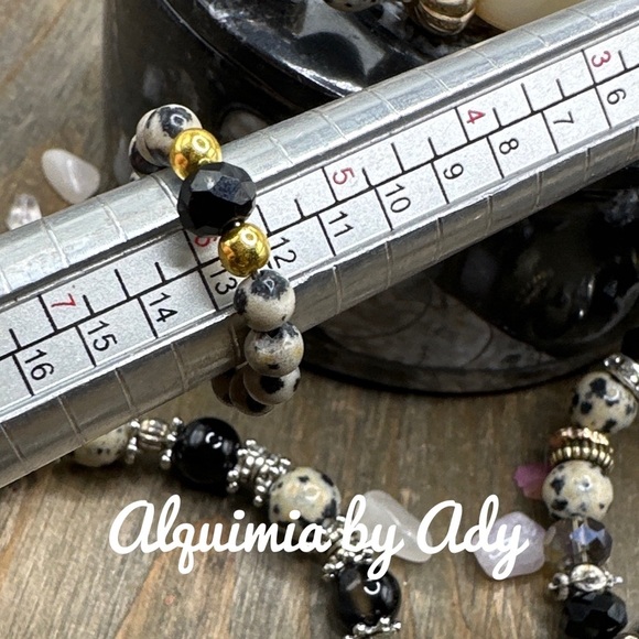 Dalmatian jasper beaded ring - Picture 2 of 3